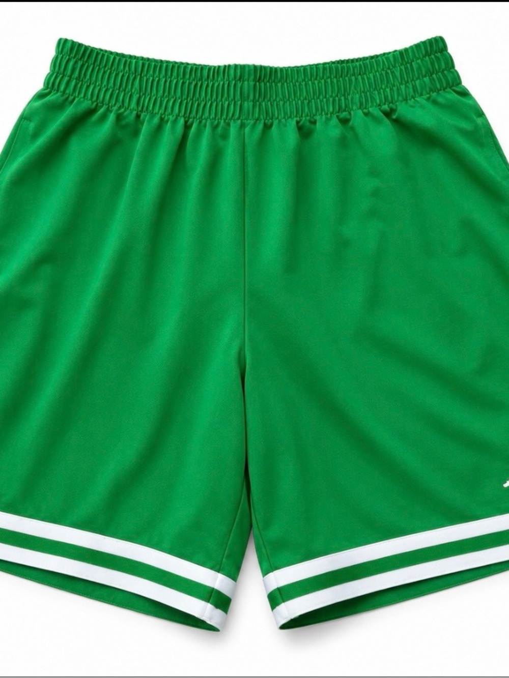 Jordan Green Basketball Shorts with White Stripe Detail